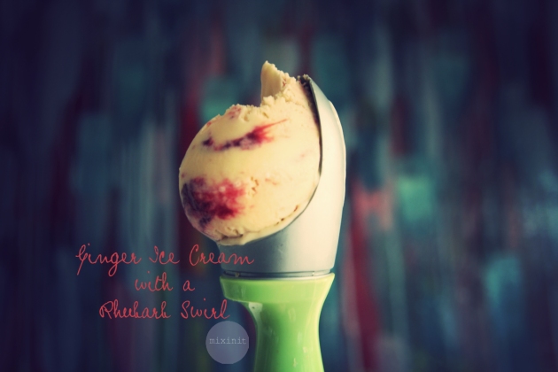 Ginger Ice Cream with Rhubarb Swirl Recipe